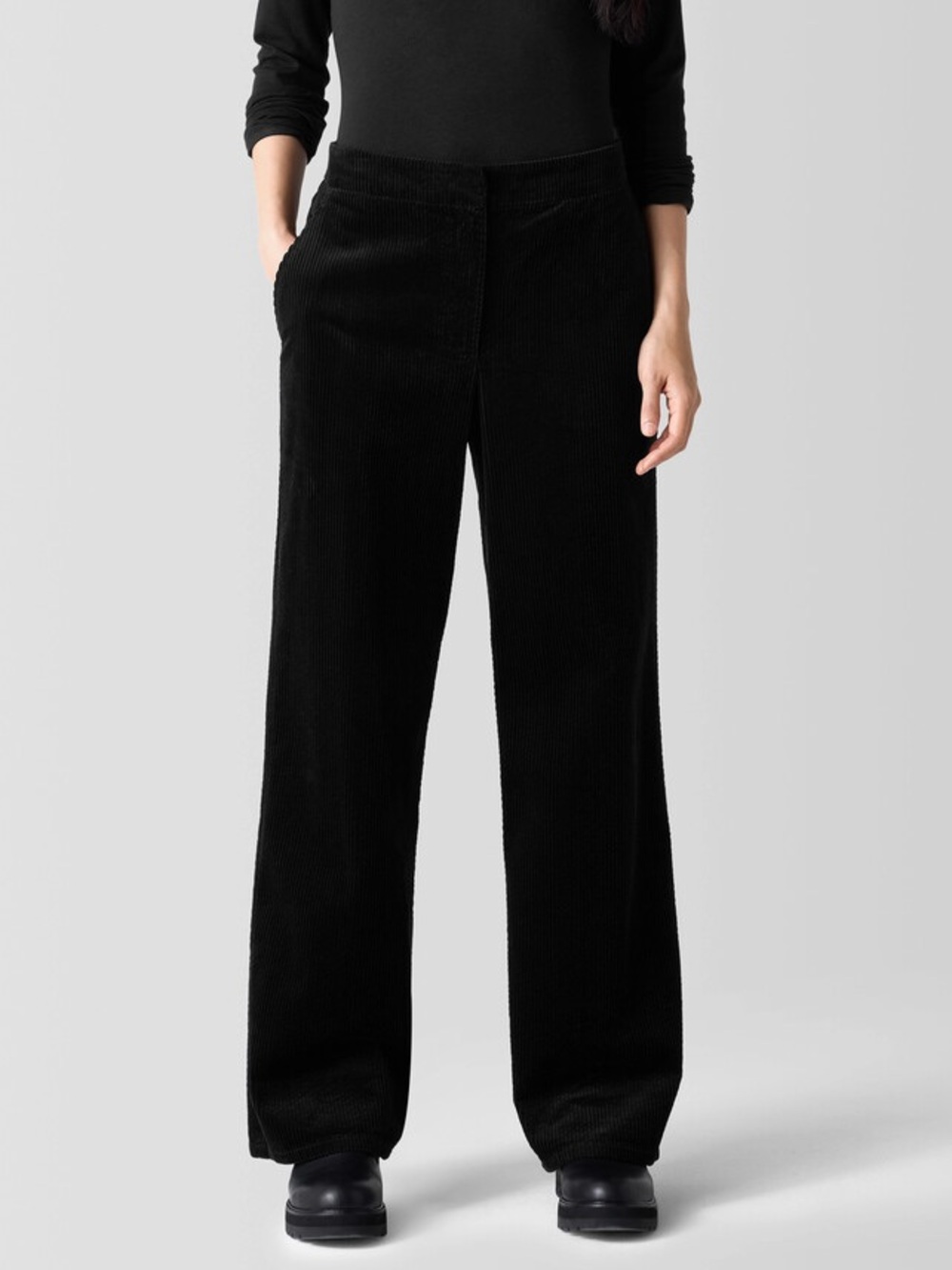 Eileen Fisher Organic Cotton Corduroy Wide-Leg Pant